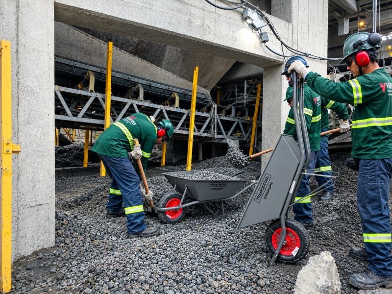 Equipe Véritas em atividades de limpeza e conservação industrial.